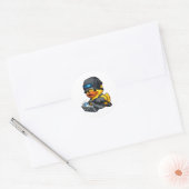 Rubber Eend Lasser Ronde Sticker (Envelop)