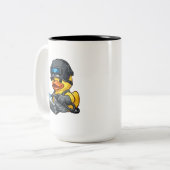 Rubber Eend Lasser Tweekleurige Koffiemok (Voorkant links)