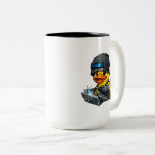 Rubber Eend Lasser Tweekleurige Koffiemok (Voorkant rechts)