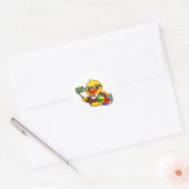 Rubber Eend Leraar Ronde Sticker (Envelop)
