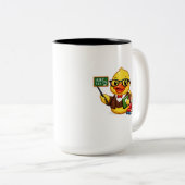 Rubber Eend Leraar Tweekleurige Koffiemok (Voorkant rechts)
