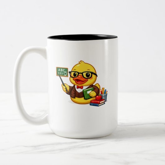 Rubber Eend Leraar Tweekleurige Koffiemok (Links)