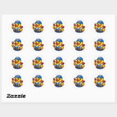 Rubber Eend Loodgieter Ronde Sticker (Vel)