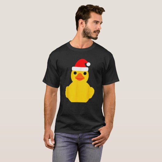 Rubber Eend Lover Kerstmis Kerstman Hoed Grappig R T-shirt (Voorkant volledig)