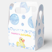 Rubber eend meisje 1e verjaardag gunst box bedankdoosjes (Geopend)