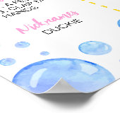 Rubber eend meisje 1e verjaardag mijlpaal teken poster (Hoek)