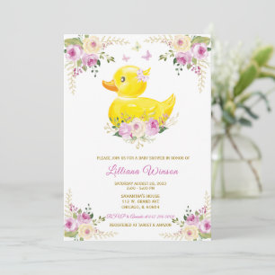 RUBBER EEND MEISJE Baby Shower  Kaart