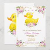 RUBBER EEND MEISJE Baby Shower Kaart (Voorkant / Achterkant)