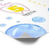 Rubber eend meisje eerste verjaardag mijlpaal teke poster (Hoek)