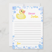 Rubber eend meisje tijd capsule notitie bericht Ka Bedankkaart (Voorkant)