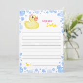 Rubber eend meisje tijd capsule notitie bericht Ka Bedankkaart (Staand voorkant)