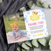 Rubber eend meisje verjaardag foto dank u kaart