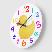 Rubber eend met kleurrijke nummerklok grote klok (Hoek)