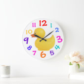 Rubber eend met kleurrijke nummerklok grote klok (Huis)