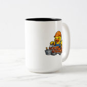 Rubber Eend Metselaar Tweekleurige Koffiemok (Voorkant rechts)