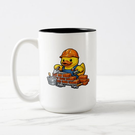 Rubber Eend Metselaar Tweekleurige Koffiemok (Links)