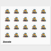 Rubber Eend Monteur Ronde Sticker (Vel)