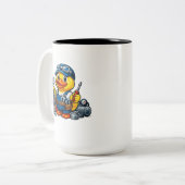 Rubber Eend Monteur Tweekleurige Koffiemok (Voorkant links)