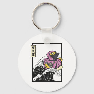 Rubber Eend Ninja Surfen Kanagawa Golf Kawaii Aes Sleutelhanger
