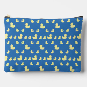 Rubber Eend Patroon Blauw Grote Rits Zakje Etui