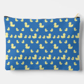 Rubber Eend Patroon Blauw Grote Rits Zakje Etui (Achterkant)