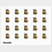 Rubber Eend Politieagent Ronde Sticker (Vel)