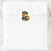 Rubber Eend Politieagent Ronde Sticker (Tas)