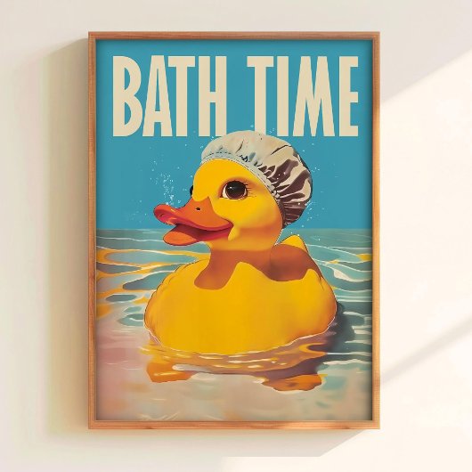 Rubber Eend Print Voor Badkamer – Retro Badkamer M