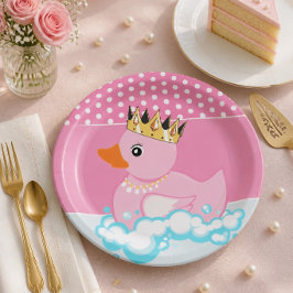 Rubber Eend (Roze) Verjaardagsfeestje Papieren Bor Bordje