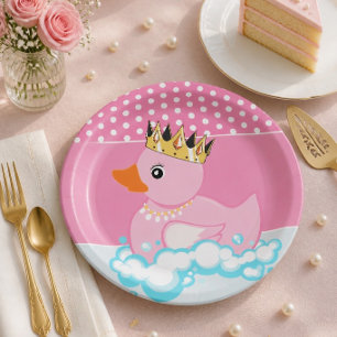 Rubber Eend (Roze) Verjaardagsfeestje Papieren Bor Bordje