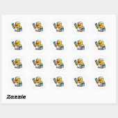 Rubber Eend Schilder Ronde Sticker (Vel)