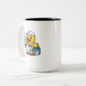 Rubber Eend Schilder Tweekleurige Koffiemok (Voorkant links)