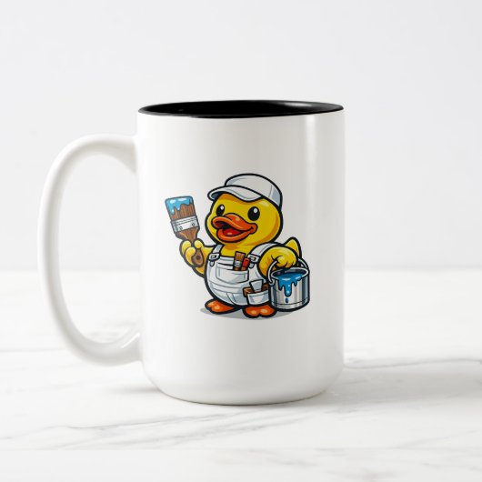 Rubber Eend Schilder Tweekleurige Koffiemok (Links)