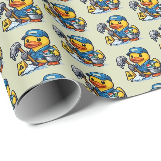 Rubber Eend Schoonmaker Cadeaupapier (Rol Hoek)