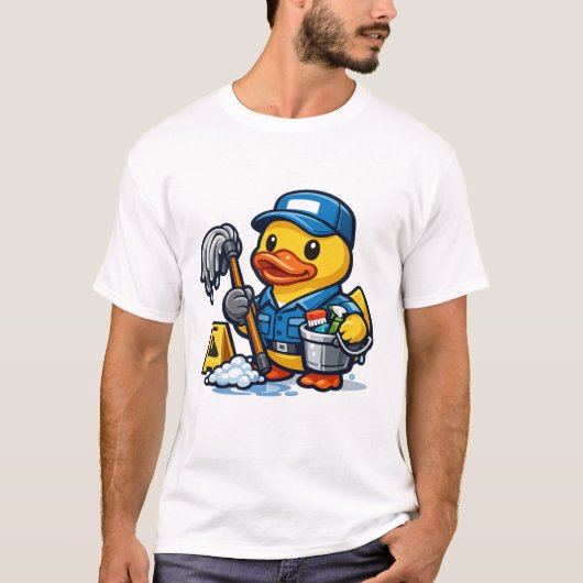 Rubber Eend Schoonmaker T-shirt (Voorkant)