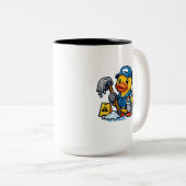 Rubber Eend Schoonmaker Tweekleurige Koffiemok (Voorkant rechts)