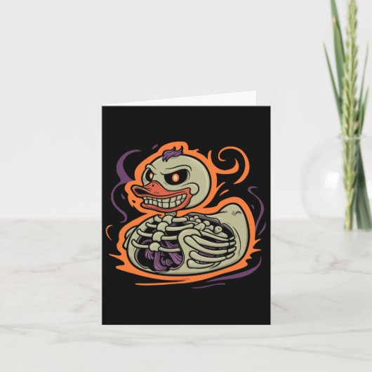 Rubber Eend Skelet Rubber Eendje Kostuum Feestje Kaart (Voorkant)