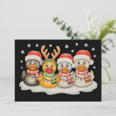 Rubber Eend Squad Sinterklaas Rendier Kerstlichten Kaart (Staand voorkant)