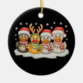 Rubber Eend Squad Sinterklaas Rendier Kerstlichten Keramisch Ornament (Voorkant)