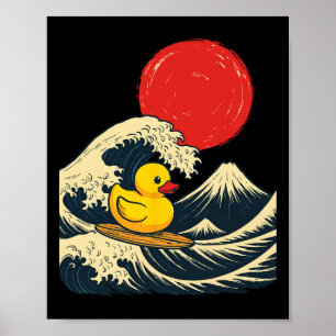 Rubber Eend Surfen Japans _3 Poster