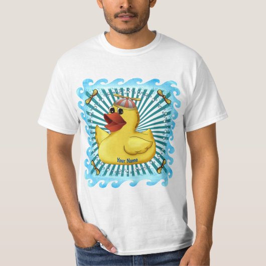 Rubber Eend T-shirt met Muts op maat gemaakt (Voorkant)