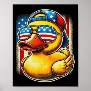 Rubber Eend T-shirt Usa Vlag Cadeau Grappige Eendj Poster