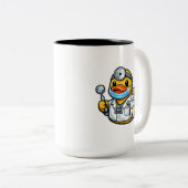 Rubber Eend Tandarts Tweekleurige Koffiemok (Voorkant rechts)