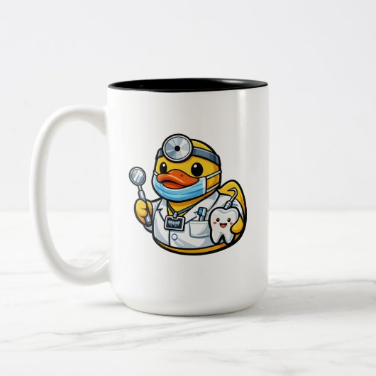 Rubber Eend Tandarts Tweekleurige Koffiemok (Links)