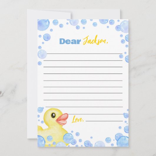 Rubber eend tijd capsule notitie bericht Kaart (Voorkant)