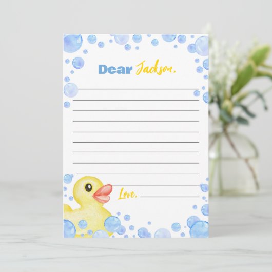 Rubber eend tijd capsule notitie bericht Kaart (Staand voorkant)