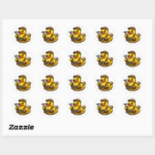 Rubber Eend Timmerman Ronde Sticker (Vel)