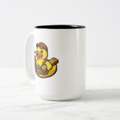 Rubber Eend Timmerman Tweekleurige Koffiemok (Voorkant links)