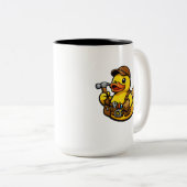 Rubber Eend Timmerman Tweekleurige Koffiemok (Voorkant rechts)