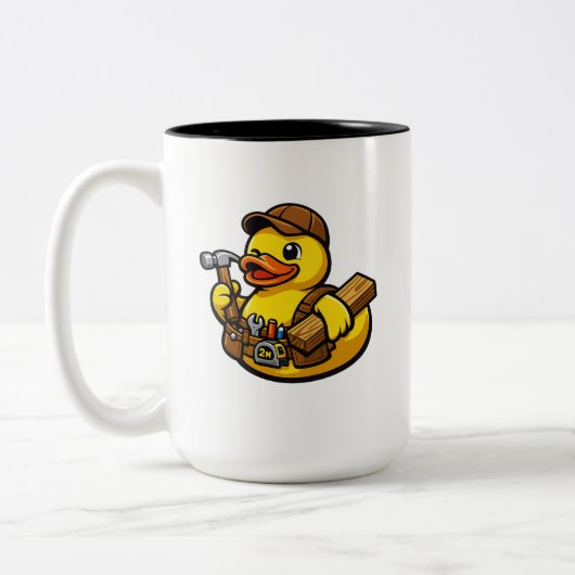 Rubber Eend Timmerman Tweekleurige Koffiemok (Links)